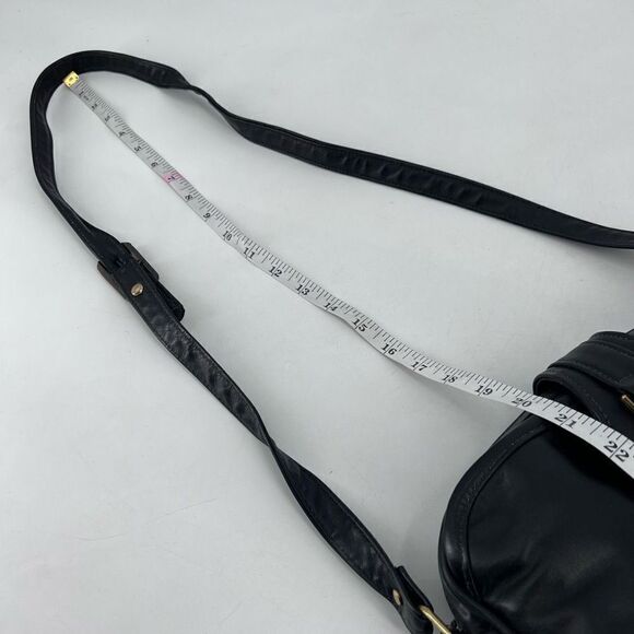 Stone Mountain Women's Sling Bag Shoulder Leather Vintage brass Hardware Black - Picture 13 of 14